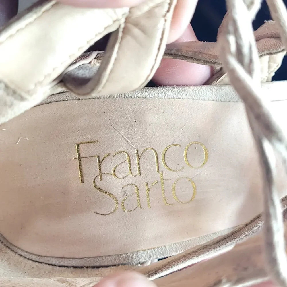 Franco Sarto Women's Meena Heeled Sandals biege size 8